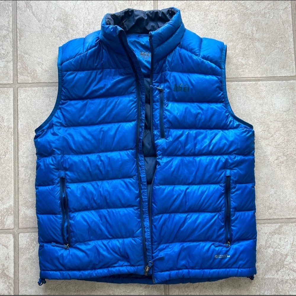 REI Pertex Quantum Bright Blue Down Puffer Vest
